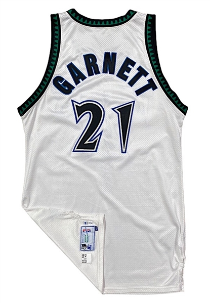 1997-98 Kevin Garnett Minnesota Timberwolves Game-Used Home Jersey
