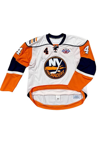 2007-08 Bryan Berard New York Islanders Game-Used & Autographed Jersey (MeiGray Tagging • Islanders COA)