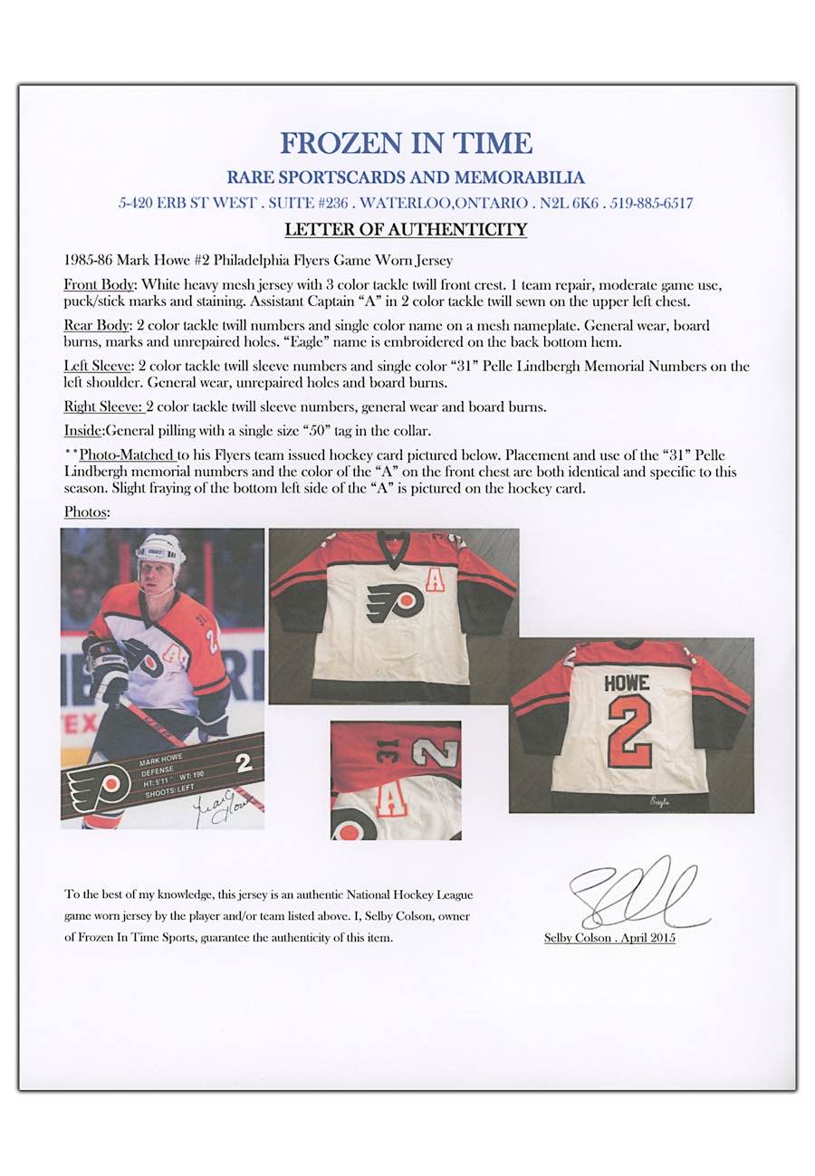 MARK HOWE 1986 NHL All-Star Game - Worn & Signed Jersey