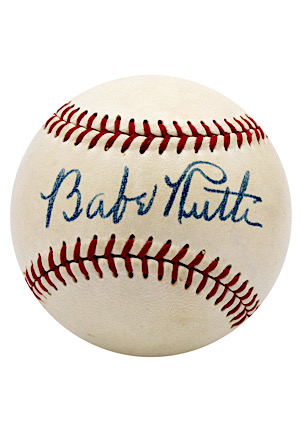 Stunning Babe Ruth Single-Signed OAL Baseball (PSA Auto 9 & JSA LOAs)
