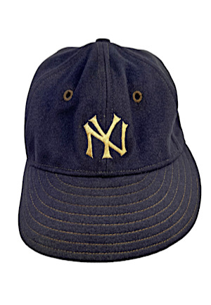 Circa 1937 Joe DiMaggio Rookie Era New York Yankees Game-Used Cap (Gift From DiMaggio To Our Consignors Family)