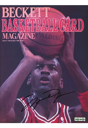1990 Michael Jordan Signed Beckett Basketball Card Magazine (UDA)