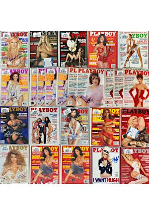 Large Grouping Of Playboy Signed Magazines & Photos