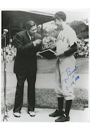George H.W. Bush Signed Photo With Babe Ruth