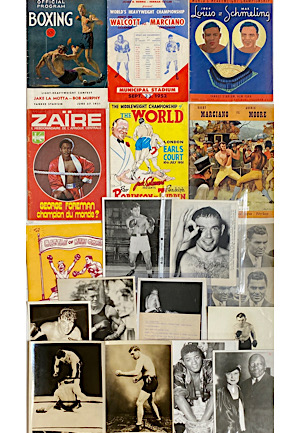 Grouping Of Vintage Boxing Programs & Photos