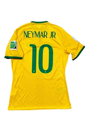 2014 Neymar Jr. Brazil World Cup Match-Used & Signed Jersey (Brazil Employee LOA • JSA)