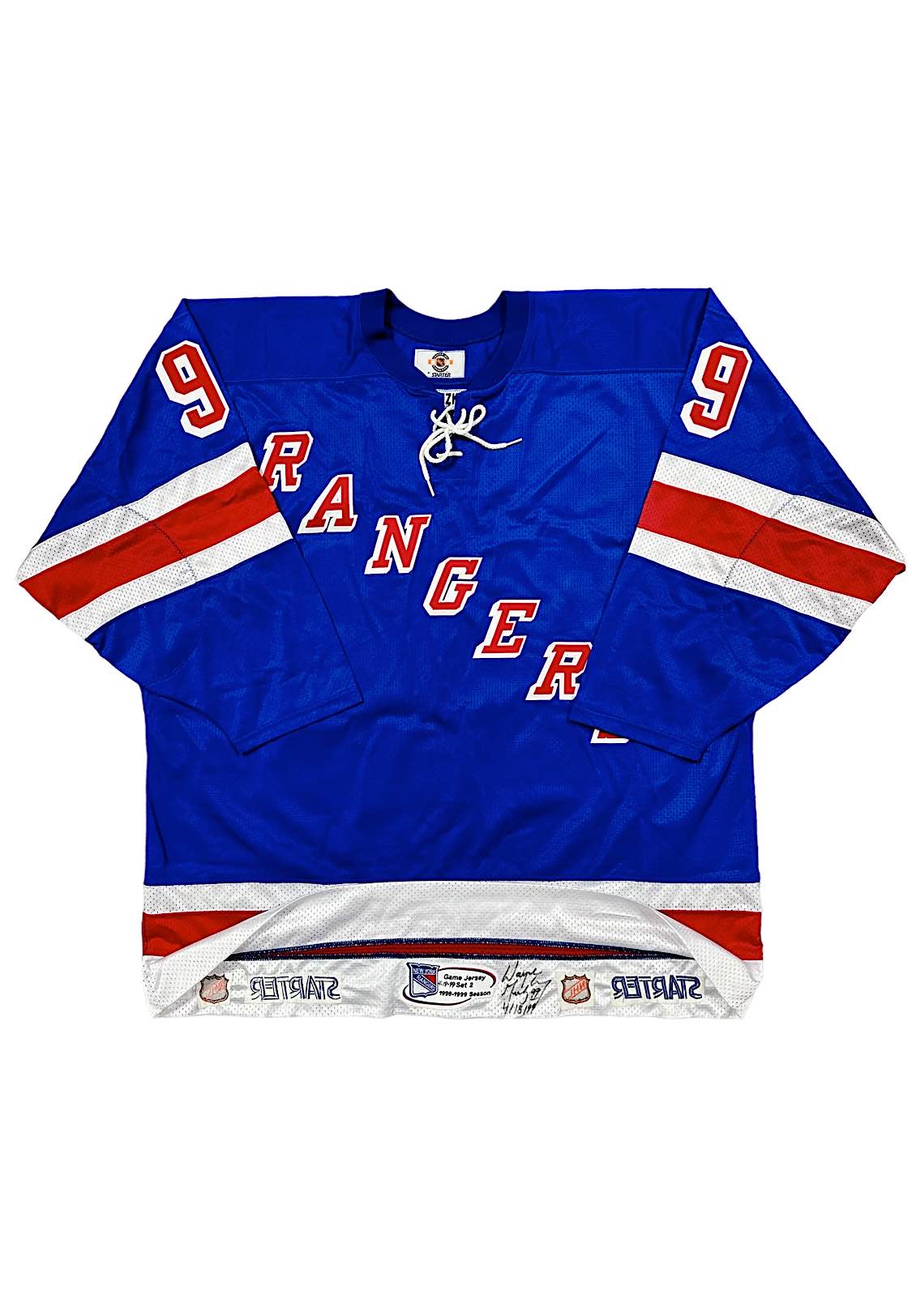 1999 Wayne Gretzky Great Goodbye Game Worn New York Rangers Jersey