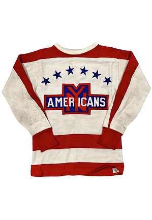 1935-36 Harry Oliver New York Americans Game-Used Jersey (Outstanding Condition • Team Repairs • MeiGray & Oliver Estate Provenance) 