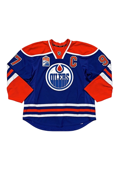 2016-17 Connor McDavid Edmonton Oilers First Ever Captains Game-Used Jersey (Photo-Matched & MeiGray)