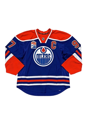 2016-17 Connor McDavid Edmonton Oilers First Ever Captains Game-Used Jersey (Photo-Matched & MeiGray)