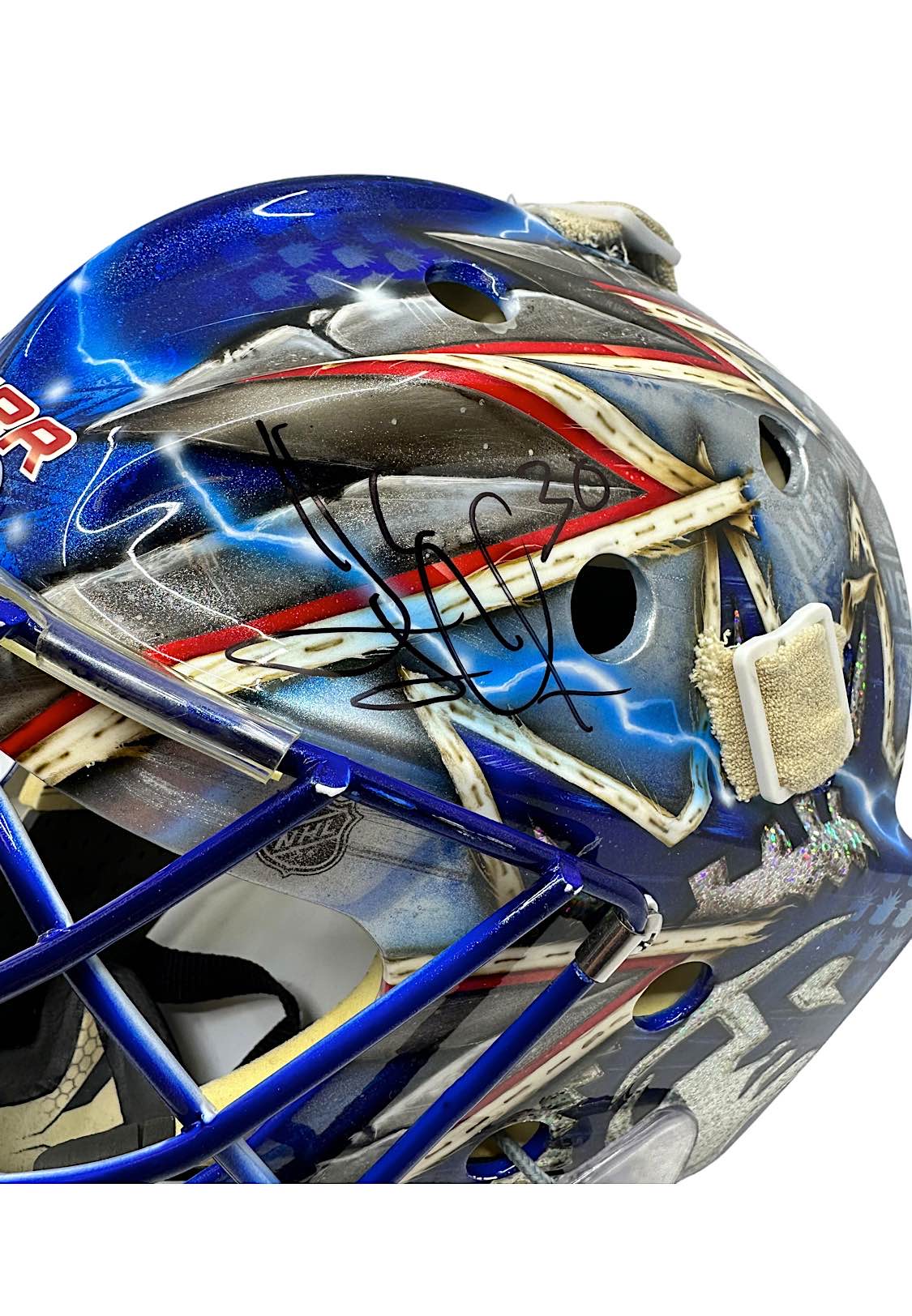 Henrik Lundqvist Goalie Mask Unsigned 2012 Winter Classic New York