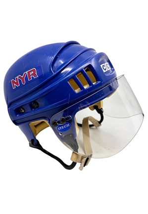 Circa 2001 Brian Leetch NY Rangers Game-Used Helmet (Photo-Matched • MeiGray)