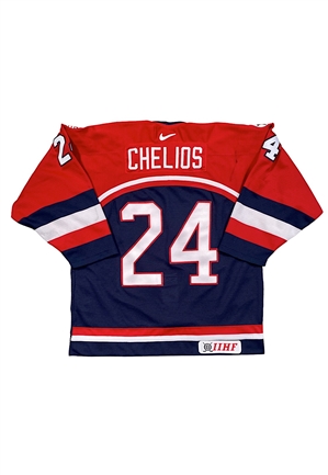 2002 Chris Chelios Team USA Olympics Game-Used Jersey (Photo-Matched • Chelios LOA)
