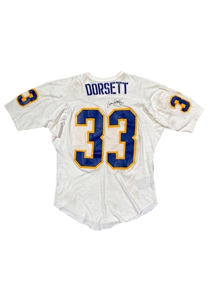 1975-76 Tony Dorsett Pitt Panthers Game-Used & Autographed Tearaway Jersey (Graded 10 • Team Repairs • Sourced From Equipment Manager • Full JSA)