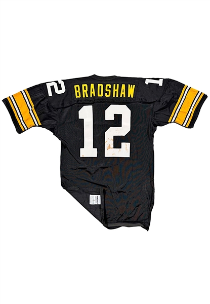 Early 1980s Terry Bradshaw Pittsburgh Steelers Game-Used Durene Jersey (Sourced From Bradshaw)