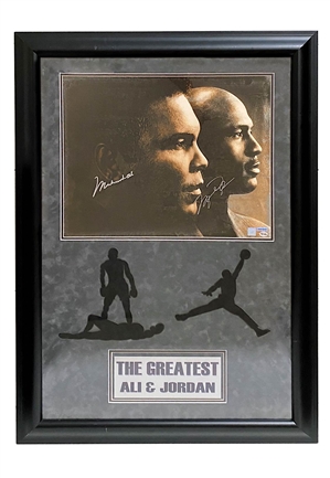 Michael Jordan & Muhammad Ali Dual-Signed "The Greatest" Framed Display (UDA Hologram)