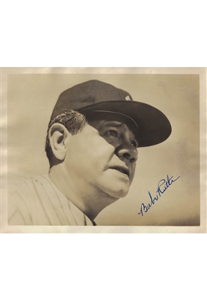 Stunning Babe Ruth Autographed B&W 8x10 Photo (JSA Graded 9)