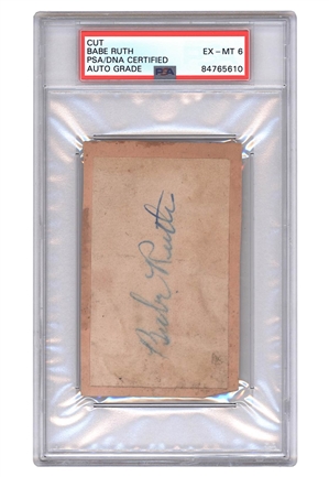 Babe Ruth Autographed Cut (PSA/DNA EX-MT 6)