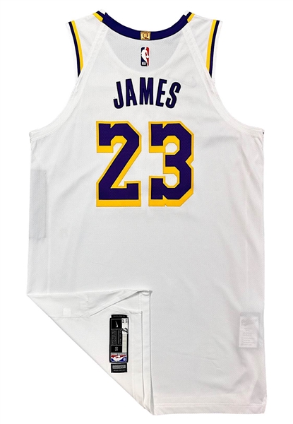 11/11/2018 LeBron James LA Lakers Game-Used Home Jersey (Photo-Matched • MeiGray • Game-Winning Putback Dunk)
