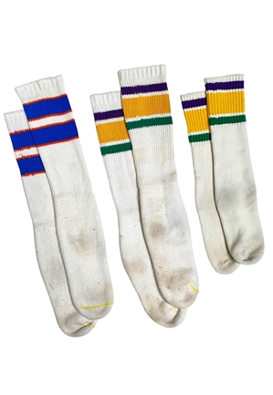 Pete Maravich Game-Used Signature Floppy Socks (3)(Maravich Family LOA)