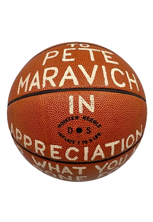 2/7/1970 Pete Maravich LSU Tigers Game-Used Trophy Ball (NCAA Record 69 Point Performance Against Alabama • Maravich Family LOA)