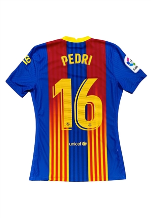 2020-21 Pedri Barcelona Rookie Match-Used Derby Special Edition Jersey