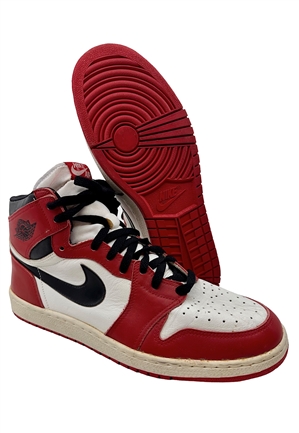 1984-85 Michael Jordan Chicago Bulls Game-Used Player Sample Air Jordan 1 Rookie Shoes (Sourced From The Jordan Family)