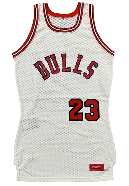 1984-1985 Michael Jordan Chicago Bulls Rookie Game-Used Home Jersey (RoY Season • Outstanding Example)