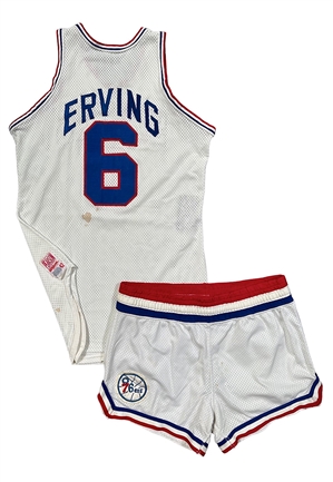 Early 1980s Julius Erving Philadelphia 76ers Game-Used Uniform (2)(Purchased From The Team In 1983)