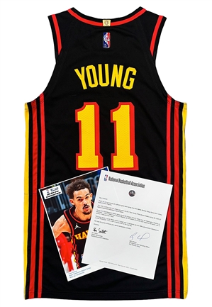 11/1/2021 Trae Young Atlanta Hawks Game-Used Statement Jersey (NBA LOA & MeiGray Photo-Matches)
