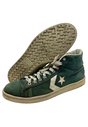Early 1980s Larry Bird Boston Celtics Game-Used & Autographed Converse Pro Shoes (JSA)