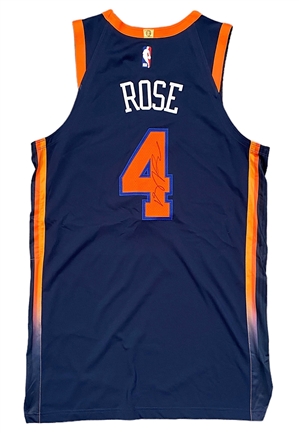 11/30/2022 Derrick Rose NY Knicks Game-Used & Autographed Jersey (Photo-Matched)