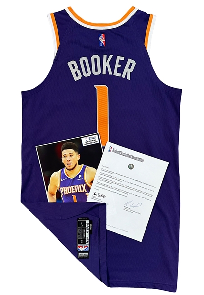 1/24/2022 Devin Booker Phoenix Suns Game-Used Icon Jersey (NBA LOA & MeiGray Photo-Matches)