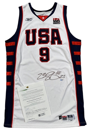 2004 Lebron James Team USA Olympic Game-used & Autographed Jersey (Upper Deck "Game Worn" LOA)