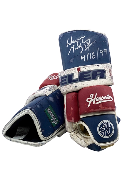 4/18/1999 Wayne Gretzky NY Rangers Final Career Game-Used & Signed Gloves (Player LOA • PSA/DNA)