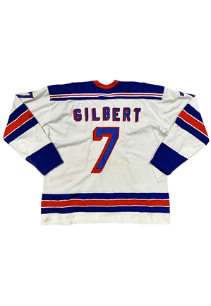 1975-76 Rod Gilbert NY Rangers Game-Used Durene Jersey (Sourced From MSG Comptroller • Team Repairs & Rare 50th Patch) 