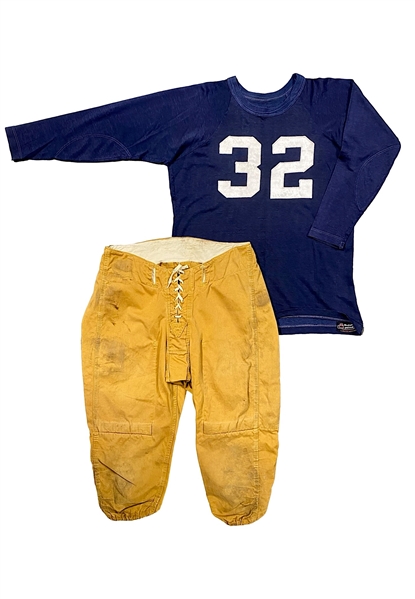 1946-47 Johnny Lujack Notre Dame Fighting Irish Game-Used Durene Uniform (2)(Graded 10 • Apparent Photo-Match • Heisman Winner)