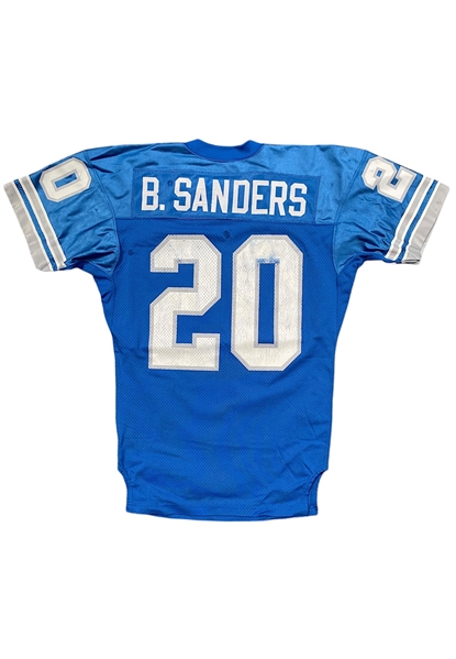 1993 Barry Sanders Detroit Lions Game-Used Jersey (Multiple Repairs • Rare 60th Patch)