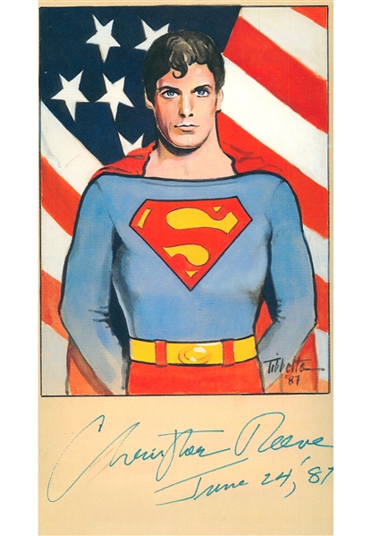 1987 Christopher Reeve Signed Superman Print (JSA)