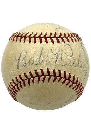 High Grade 1938 Brooklyn Dodgers Team-Signed ONL Baseball With Ruth & Others (Full PSA/DNA • Rare • JSA)