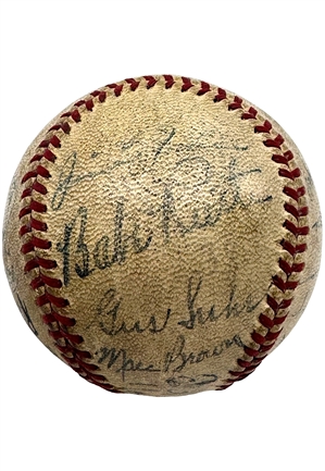 1938 Pittsburgh Pirates Team Signed ONL Baseball With Babe Ruth (JSA LOA • Rare Ruth / Wagner Combo)