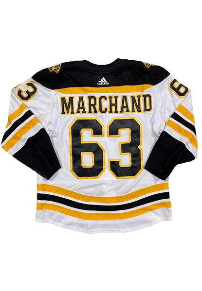 2017-18 Brad Marchand Boston Bruins Playoffs Game-Used Jersey (MeiGray LOA)
