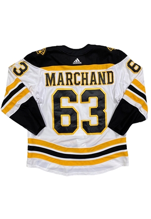 2017-18 Brad Marchand Boston Bruins Playoffs Game-Used Jersey (MeiGray LOA)