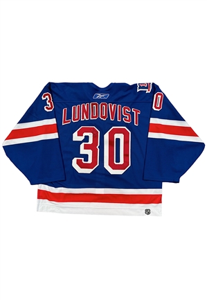1/12/2006 Henrik Lundqvist NY Rangers Game-Used & Signed Mark Messier Night Jersey (Rangers LOA)