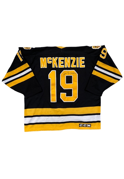 John McKenzie Boston Bruins Game-Used & Signed Old Timers Game Jersey