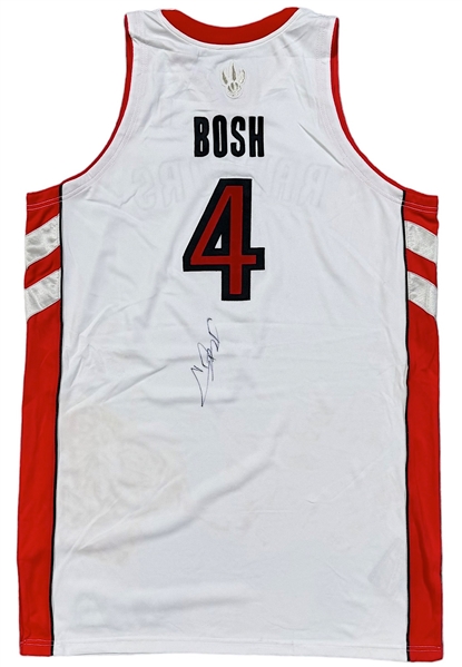2008-09 Chris Bosh Toronto Raptors Game-Used & Autographed Jersey