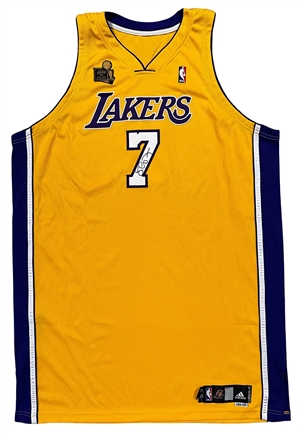 2009-10 Lamar Odom LA Lakers 2009 NBA Champions Game-Used & Autographed Jersey