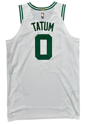 2017-18 Jayson Tatum Boston Celtics Rookie Playoffs Game-Used Jersey (Jo Jo White Armband)