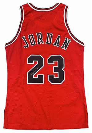 1995-96 Michael Jordan Chicago Bulls Game-Used & Autographed Jersey (JSA)