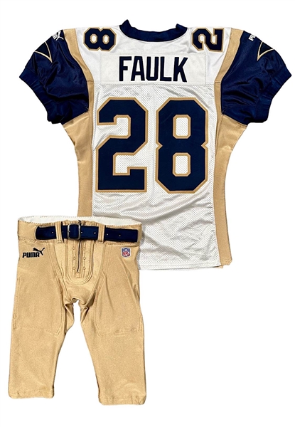 10/29/2000 Marshall Faulk St Louis Rams Game-Used Uniform (2)(Photo-Matched • 4 TDs • MVP Season • Multiple Repairs)